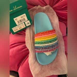 Lauren Lorraine Multicolor Glitter Slides
